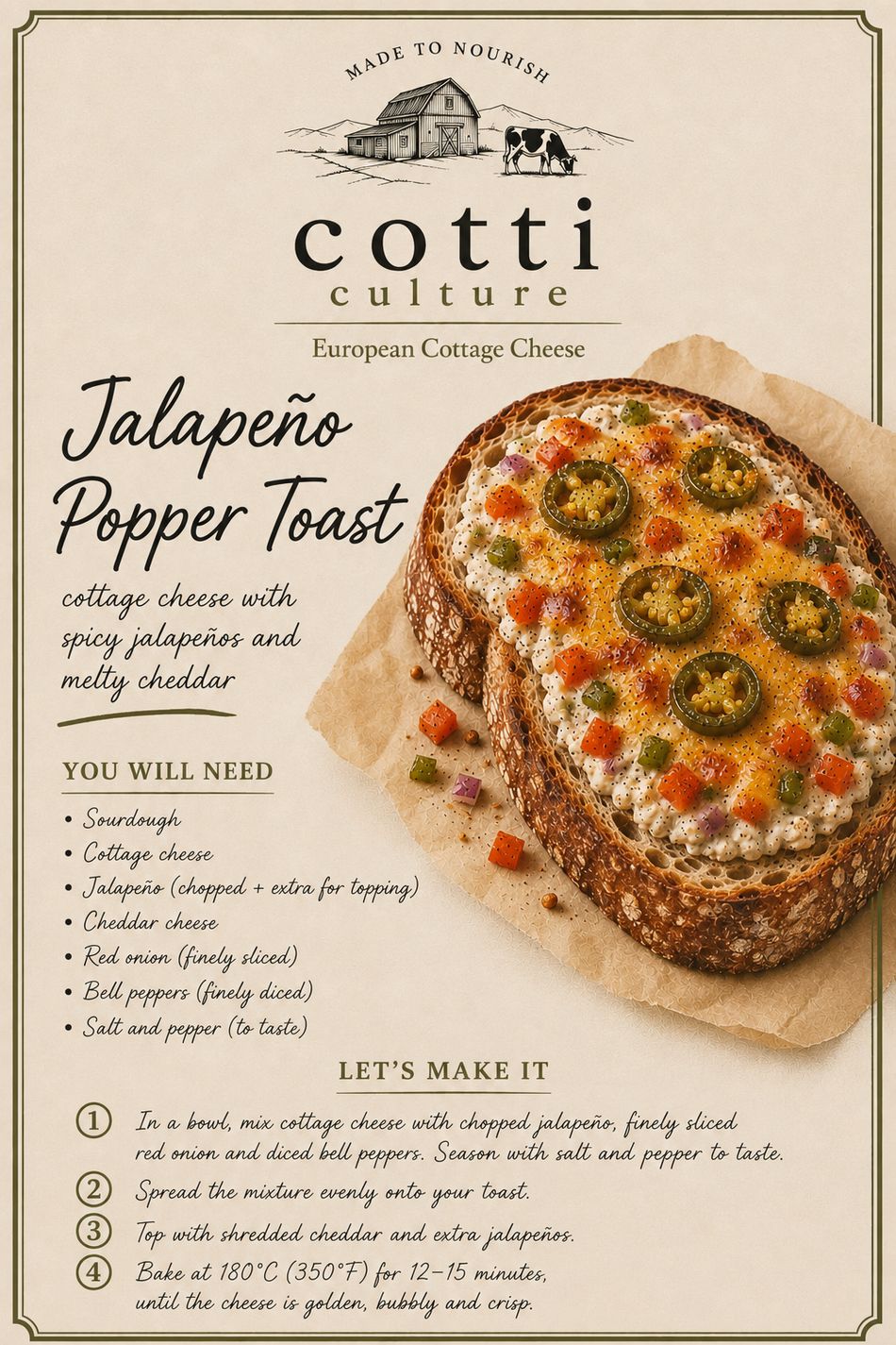 Jalapeño toast with Cotti